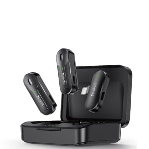Microfon lavaliera, Wireless 2.4GHz, 70mAh, Conector Type-C, Yesido, Negru