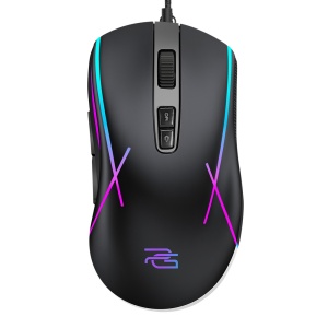Mouse Gaming cu Fir 7200DPI, 7 Butoane, Iluminare LED, USB, 1.5m, Compatibil Windows/Mac/Linux, Proove Defiant, Negru