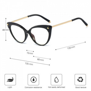 Ochelari calculator dama protectie lumina albastra, Techsuit (F93308) - Bright Black - Img 5
