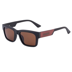 Ochelari de Soare Barbati, Protectie UV, Stil Square, set cu sticker, Model 8491, Maro
