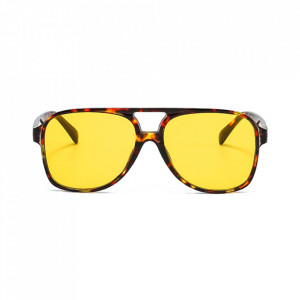 Ochelari de soare Unisex cu protectie UV (98061), Techsuit - Galben / Leopard - Img 2