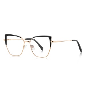 Ochelari Protectie Blue Light Unisex/Femei, SKYDDAR INNOVATION, Rame Metalice, 3156, Design Modern, set cu sticker, Negru;auriu