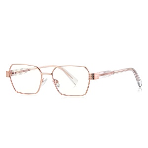 Ochelari Protectie Blue Light Unisex/Femei, SKYDDAR INNOVATION, Rame Metalice, 3161, Design Modern, set cu sticker, Roz auriu