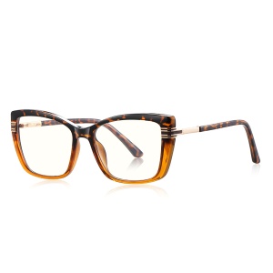 Ochelari Protectie Blue Light Unisex/Femei, SKYDDAR INNOVATION, Rame Metalice, 2273, Design Modern, set cu sticker, Maro