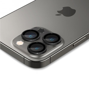 Pachet 2x Folie camera iPhone 14 Pro / 14 Pro Max Optik.TR Spigen - Negru - Img 2