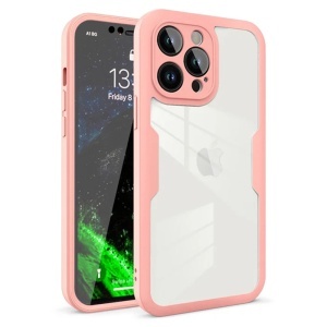 [Pachet 360°] Husa + Folie pentru iPhone 12 Pro, SKDR ColorShield 360° - Roz - Img 1