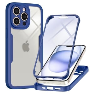 [Pachet 360°] Husa + Folie pentru iPhone 14 Pro Max, SKDR ColorShield 360° - Albastru