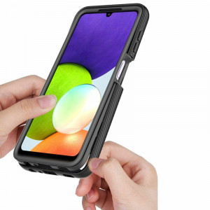 [Pachet 360°] Husa + Folie Samsung Galaxy A22, Techsuit Defense - Negru - Img 6
