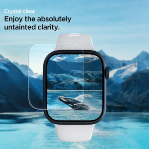 [Pachet 3x] Folie Apple Watch 7 (45mm), Neo Flex Spigen - Clear - Img 5