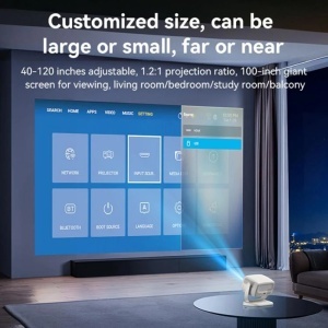 Proiector Smart, 1280x720p, Android 9.0, Bluetooth v5.1, 190 ANSI, Yesido, Alb - Img 6