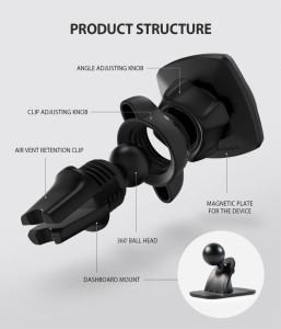 Suport Auto Grila Ventilatie - Ringke Power Evo - Black - Img 6