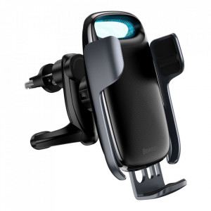 Suport auto incarcare wireless, grila ventilatie, 15W, Baseus Milky Way (WXHW02-01) - Negru