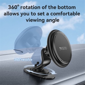 Suport auto telefon, Magnetic, Bord, Organizator cablu, Yesido, Negru - Img 3