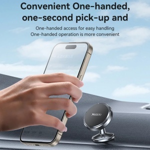 Suport auto telefon, Magnetic, Bord, Rotire 360, Aliaj zinc, Yesido, Negru - Img 5