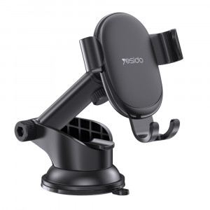 Suport Auto Telefon Parbriz, Bord, Yesido Gravity Grip - Negru