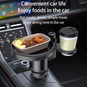 Suport pahar auto 3 in 1, Baza rotativa ajustabila, ABS si Silicon, Yesido, Negru - Img 3