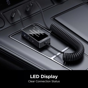 Transmitator Audio, Bluetooth 5.4, Led Display, Plug&Play, Ugreen BT303, Negru - Img 4