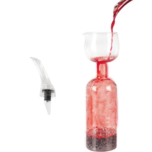 Aerator / decantor de vin din sticlă de cristal 670 ml, 100% suflat manual