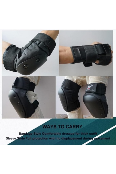 Set 6 aparatori de protecție, negru, XS