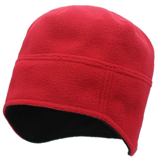 Caciula dublă de fleece, unisex, rosu, 56-60 cm