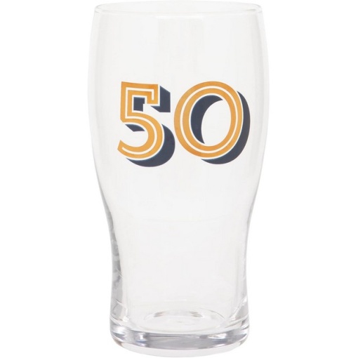 Pahar de bere pentru aniversarea a 50 de ani - Albastru auriu, 570 ml