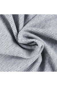 Bluză damă ribbed, mânecă lungă, Slim Fit, Guler Rotund, Top Casual Elegant, Gri, M - Img 2