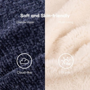 Cizme de casa pentru femei, din tricot, calduroase, imblanite, bleumarin, 38-39 - Img 4