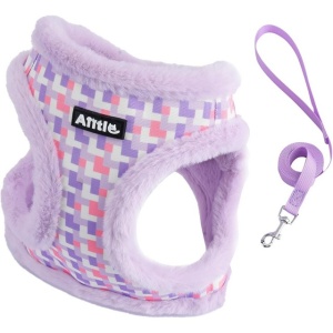 Ham si lesă iarna pentru câini cu căptuseală din fleece pentru plimbări, dresaj pentru câini de talie medie, roz, M - Img 1