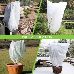 Husă de protectie pentru plante SISAY, albă, rezistentă la vânt, din material netesut, pentru iarnă, (180x120cm, 1 buc.) - Img 2