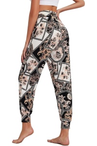Pantaloni damă tip Harem, Lejeri, Talie Elastică cu Șnur, Buzunare, Poliester, Yoga & Casual, S - Img 6