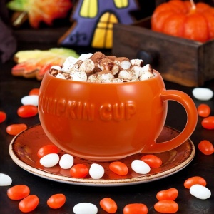 Set 2 boluri model dovleac Halloween, cu capac, 300 ml, ceramică - Img 6