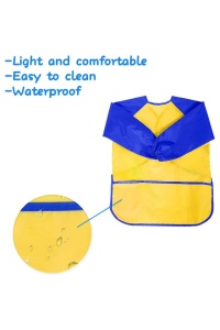 Set 2 sorturi pentru pictură pentru scoală, impermeabile cu mâneci lungi, 3 buzunare, 7 ani - Img 5