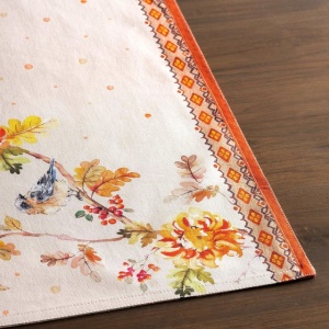 Set de 4 naproane de masă din bumbac, model flori, 33 cm x 48 cm - Img 3
