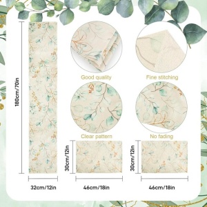 Set decorativ pentru masă, aleer/traversa 30x180cm si 4 naproane 30/45 cm - Img 5