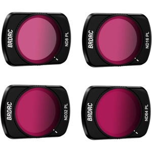 Set filtre ND BRDRC pentru DJI Osmo Pocket 3, pachet de 4, ND8PL ND16PL ND32L ND64PL - Img 1