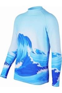 Bluză bărbati protectie UV, UPF 50+, mânecă Lungă, tricou inot & surf, Albastru XL