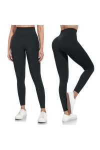 Colanti Scrunch Butt pentru femei, talie înalta, fara cusaturi, push-up, pantaloni sport, yoga, fitness, negru, S - Img 2