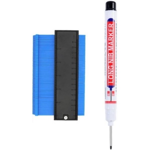 Dispozitiv de contur 12 cm, cu blocare, 1 marker negru din PVC, albastru