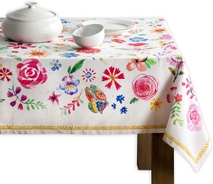Fată de masa 100% bumbac 140 cm x 180 cm, flori dulci - Img 3