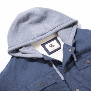 Hanorac pentru bărbati, Lumberjack cu mânecă lungă, cu glugă, Bleumarin, 2XL - Img 5