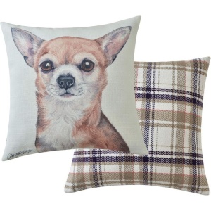Pernă decorativa umplută, imagine caine rasa Chihuahua, 43 x 43 cm