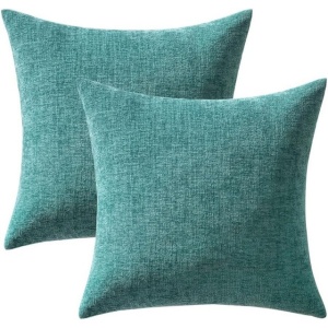 Set 2 fete de perne decorative, textil, pentru canapea, 40 x 40 cm, Albastru Gri - Img 5