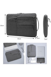 Geanta Laptop stil husa, dimensiune 41 x 30 x 2.5 cm IWTTWY, gri - Img 6