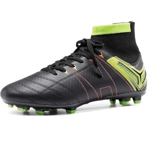 Ghete cu crampoane pentru fotbal, NEGRU VERDE, 46
