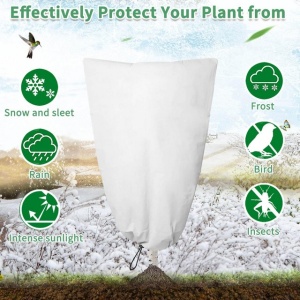 Husă de protectie pentru plante SISAY, albă, rezistentă la vânt, din material netesut, pentru iarnă, (180x120cm, 1 buc.) - Img 4