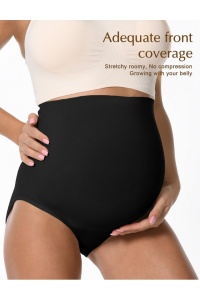 Lenjerie intima pentru gravide, modelatoare cu talie înalta, fara cusaturi, set 2 bucati – Negru S - Img 2