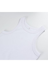 Maiou damă Smile Fish, tip Racerback, Bumbac Ribbed, Slim Fit, Alb, XL - Img 4