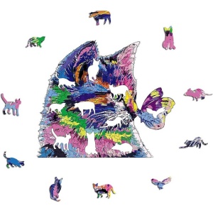 Puzzle cu animale, farma pisica, 200 piese, adulti si copii