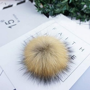 Set 14 pompoane din blană artificială cu bandă elastică pentru pălării, brelocuri, esarfe, mănusi, genti, accesorii - Img 4
