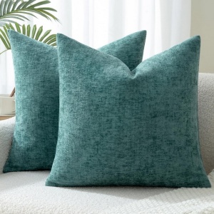 Set 2 fete de perne decorative, textil, pentru canapea, 50 x 50 cm, Albastru Gri - Img 1